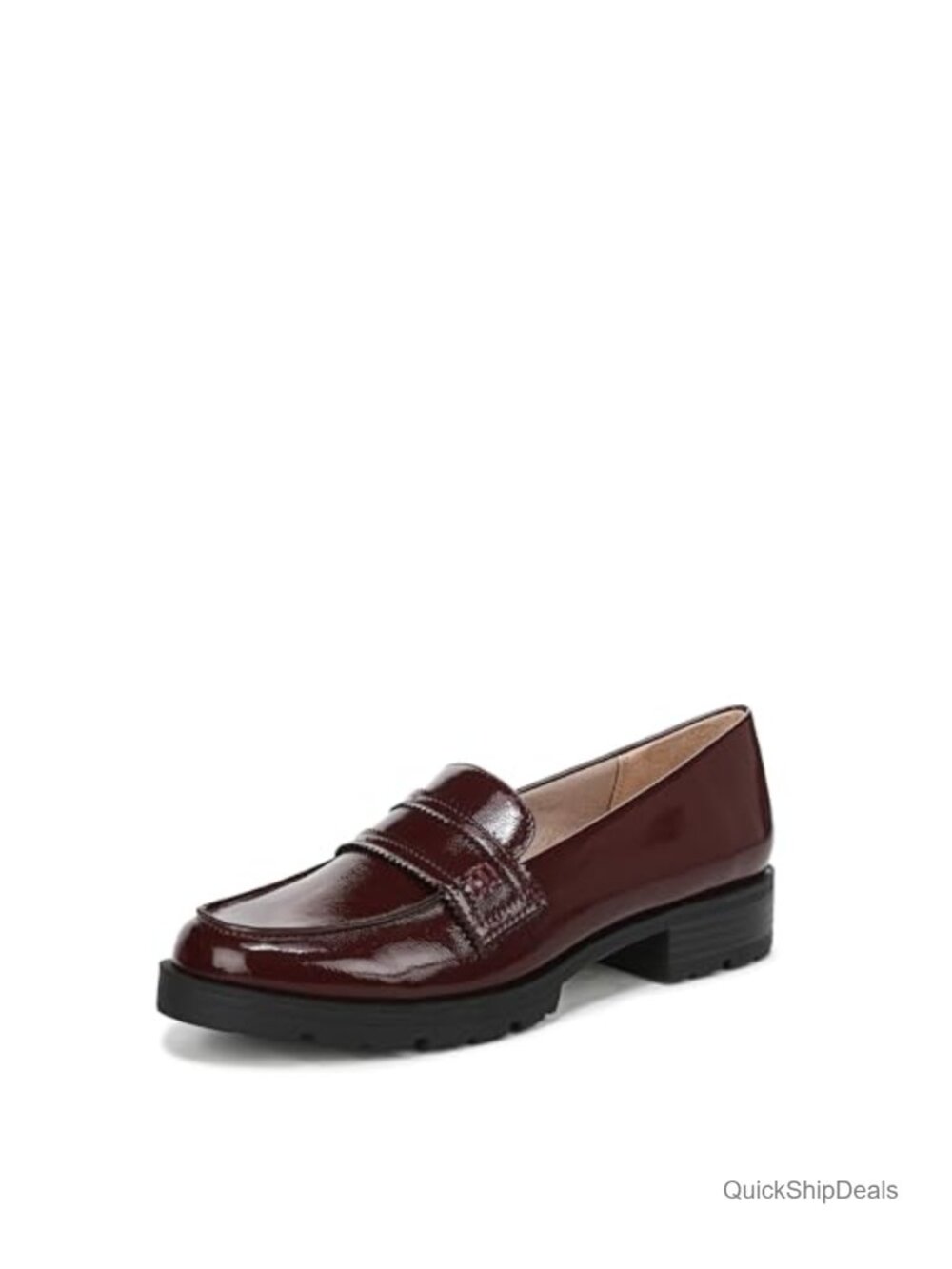 Women's Chunky Loafers Slip-On Block Heel Comfort Platform Work Shoes